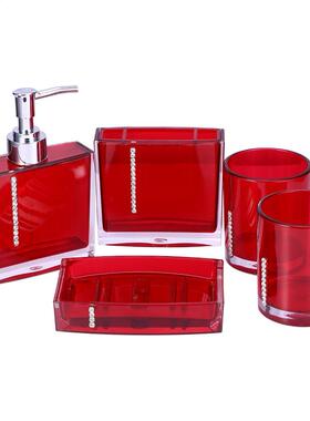 5PC/Set Acrylic Bathroom Accessories Bath Cup Bottle Toothb