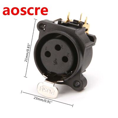 2pcs -Pole XLR Female Jack Panel Mount Chassis Socket Conne