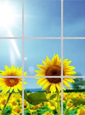 New Design Beautiful Sunflower Waterproof Tile Wall Sticker