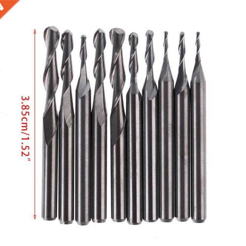 10pcs 1/1.5/2.0/2.5/ 3.175mm Carbde Ball Nose End Mll CNC