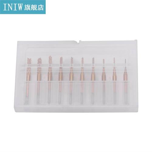 10pcs Titanium Coated 0.8mm-3.17mm End Mill Engraving Bits R