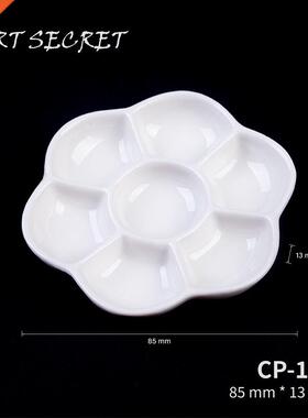 Samina New Mini Round White Paint Palette CP-106 Tray Cerami