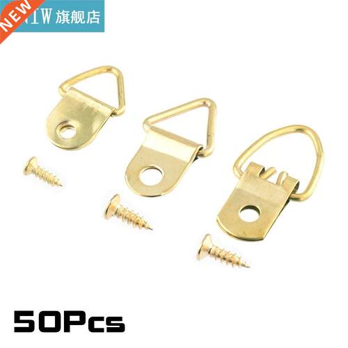 50PCS/Lot Golden Hook Triangle D-Ring Hanging Oil Painting M
