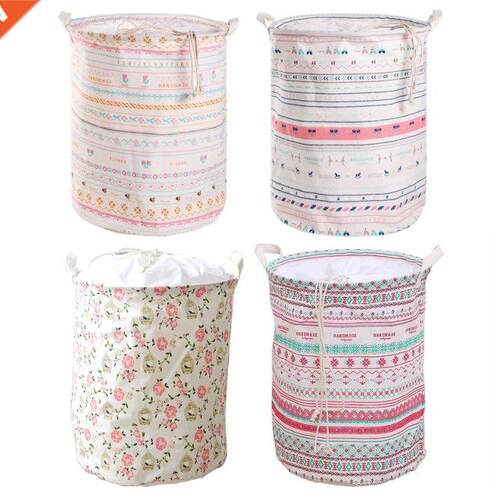 Lundry Storge Bucket with Hndle Dirty Clothes Drwstring
