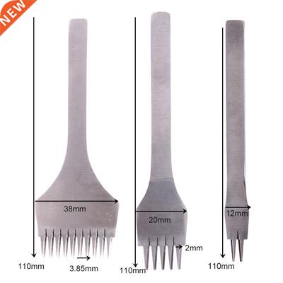 3pcs Leather Punch Tool 3.85mm 2/5/10 Prong Leather Craft To