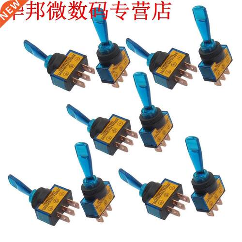 10pcs 12VDC 20A OP/OFF Blauw Lamp 12mm Schroefdraad Dia. Tui