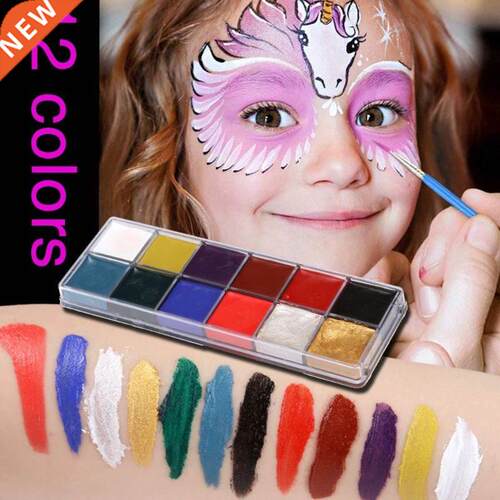 12 Colors Professional Face Body Oil Painting Paint Pigment