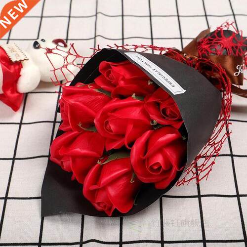 7 Roses Soap Flower Gft Box Small Bouquet Valentne's Day