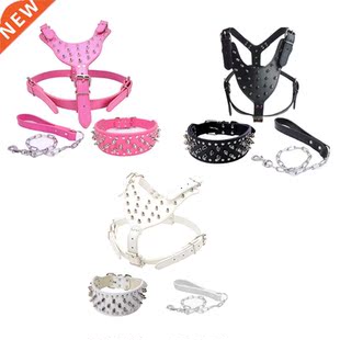 Soft Spiked Studded Leather Dog Walking Training Hiking Spor