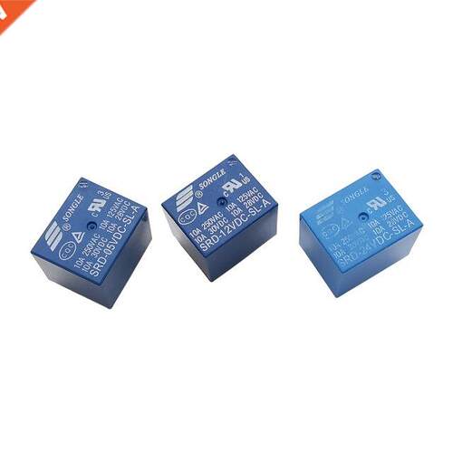 5Pcs 4 Pin Power Relay SRD-05VDC-SL-A SRD-12VDC-SL-A SRD-24V
