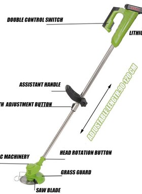 1800W 24V Electric Lawn Mower Cordless Grass Trimmer  Mowing