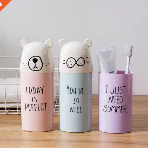New 1PC Cartoon Bear Cat Toothpaste Organizer Protable Trave