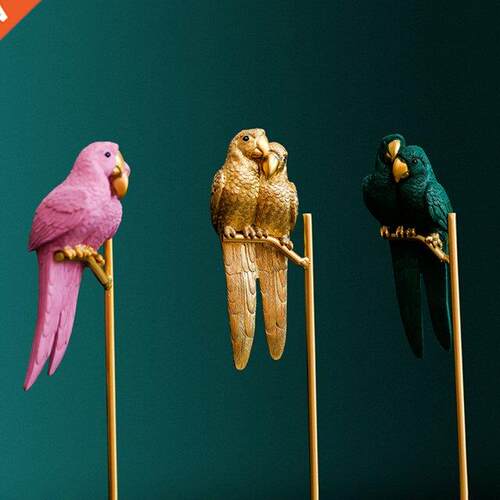 Creative Colorful Parrot Desktop Miniature Resin Simulated B