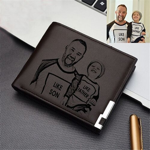 Customized Photo Wallet for Men Personalized Engraved Bifold