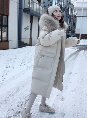 2020 Women Double Sided Down Long Jacket Winter Turtleneck W