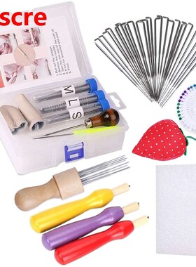 113Pcs 3 Sizes Wool Felting Needles with Colored Wood Handl