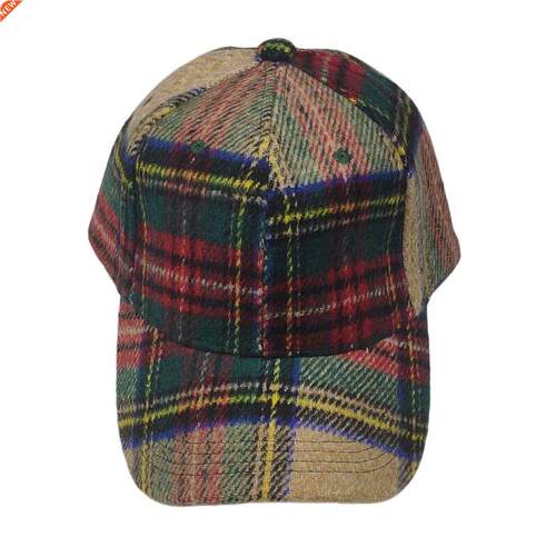 Adjustable Plaid Tweed Vintage Men Cap Country Baseball Hat