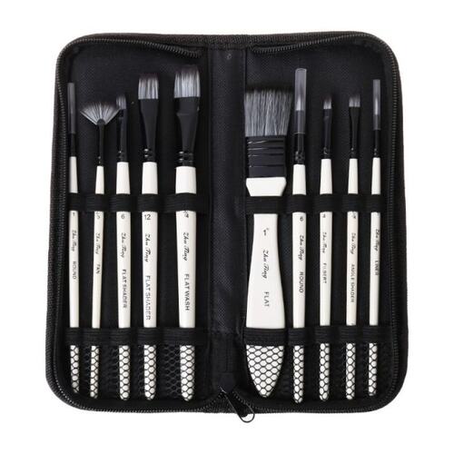10pcs/set Paint Brushes Nylon Hair Watercolor Gouache Paintb