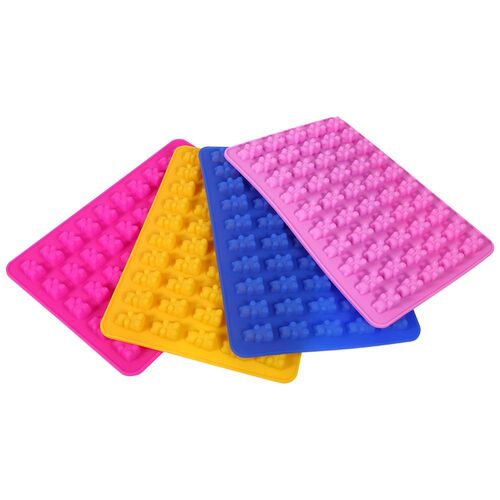 50 Cavities Chocolate Candy &Ice Cube Bear Shape Silicone Mo