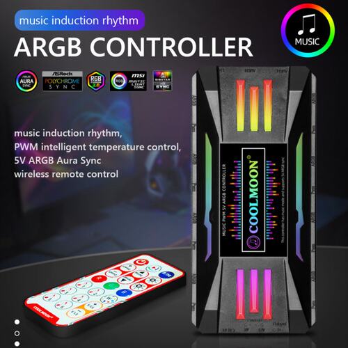 CoolMoon Magnetic ARGB Controller SATA Cable 4 Pin PWM 5V 3
