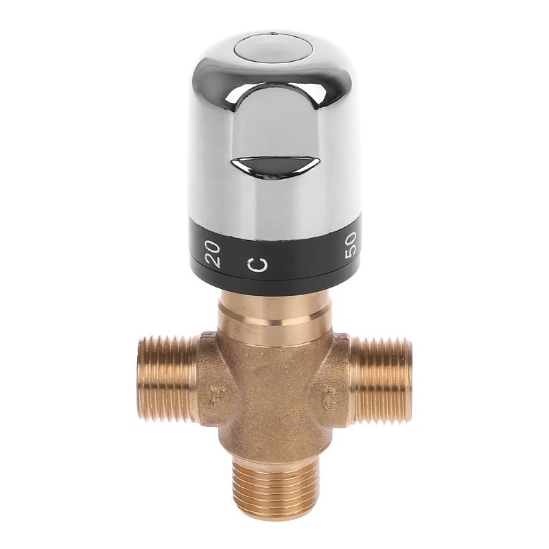 Solid Brass G1/2 Male  Way Thermostatic Mixing Valve Shower