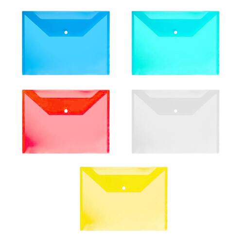 10pcs/Pack Transparent Plastic Wallets A4 Folder File Docume