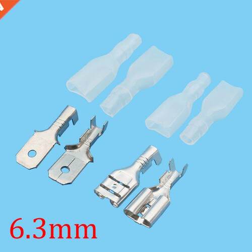 10 / 20Set 6.3mm Female Male Spade Crimp Terminal Wire Conne