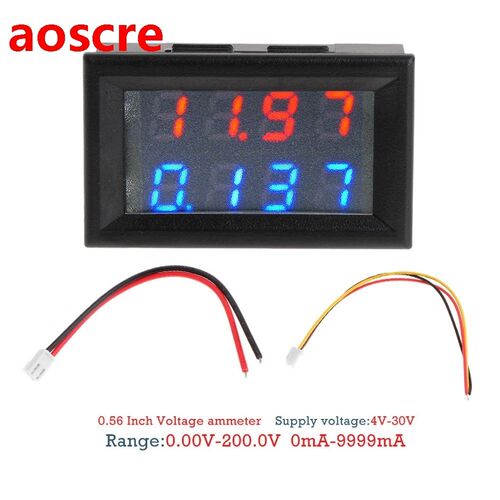 0.28 Inch Digital DC Voltmeter Ammeter 4 Bit 5 Wires DC 200V