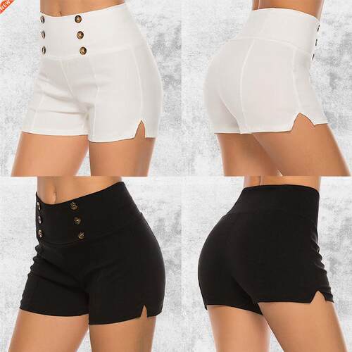 Summer Women Shorts High Waist Office Wear Casual Wide Leg