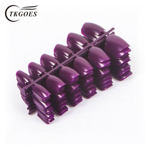 600pcs/pack French Nail Tips Full Cover Purple Acrylic Nail