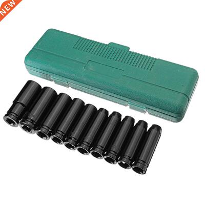 10Pcs 8-24Mm 1/2 inch Drive Deep Impact Socket Set Heavy Met