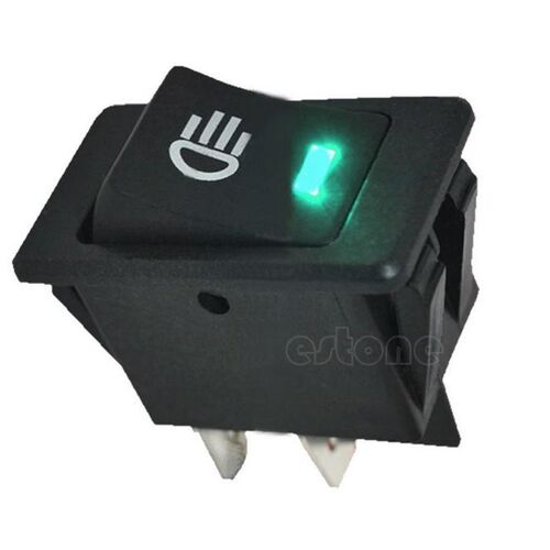 New 12V 35A Car Fog Light Rocker Switch 4Pins Green LED Dash