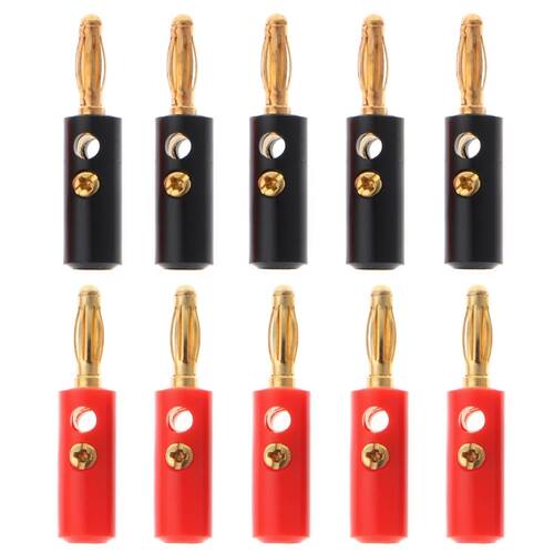 10 Pcs 4mm Gold Plated Audio Speaker Wire Cable Screw Banana