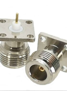 1Pcs N Female Jack 4-holes Flange PTFE Solder Pannel mount R