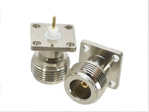 1Pcs N Female Jack 4-holes Flange PTFE Solder Pannel mount R