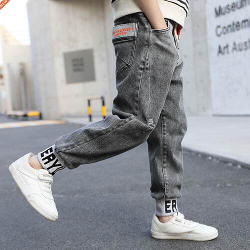 IENENS Boys Casual Jeans Trousers Autumn Denim Pants Kids Ch