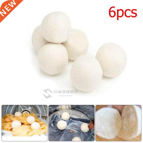 New 6Pcs/set organic wool dryer balls Laundry Clean Reusable