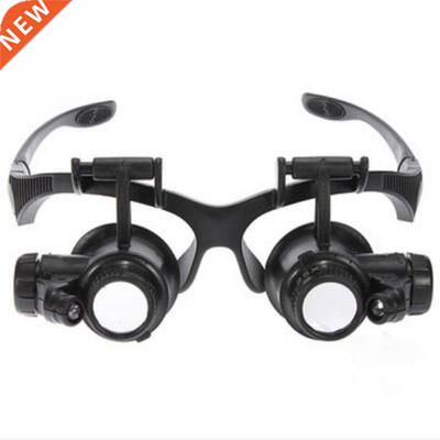 LED Magnifier Eye Glasses Loupe Lens Jeweler Watch Repair Ma
