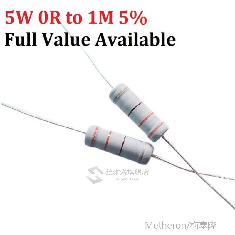 *10pcs 5W Carbon Film Resistor 0R to 1M 10K ohm 10K 4.7k 2.2