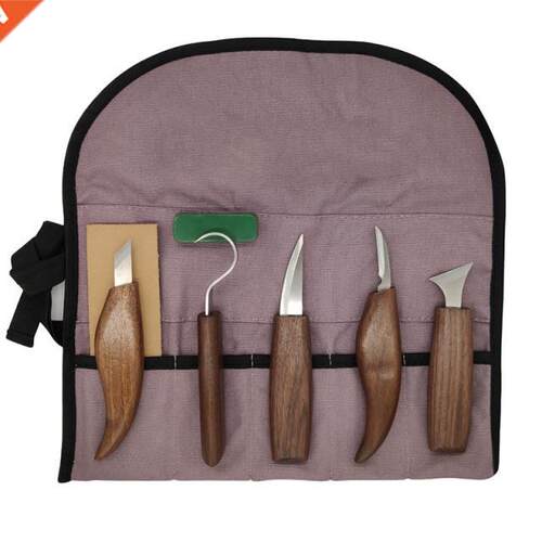 7Pcs Wood Carving Tool High Manganese Steel Blade Wooden Han
