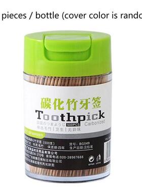 500Pcs Disposable Carbonized Bamboo Wooden Toothpicks Ultra-