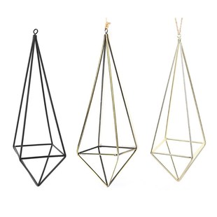 Hanging Air Plant Holder Modern Geometric Planter with Chain
