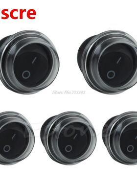 5 x Round Black 2 Pin SPST ON-OFF Rocker Boat Switch 12V Sna