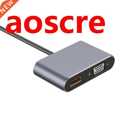 Type-C to HDMI-Compatible 4K VGA USB C 3.0 Hub Adapter for