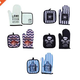 Oven Microwave Mitts and Pot Holders Set Polyester Simple Pr