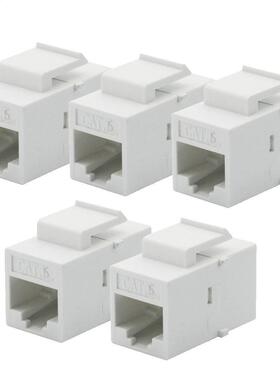 5Pcs Socket Adapter Port Per Set CAT6 RJ45 Jack Female Coupl