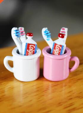 1/6 1/12 dollhouse miniature mini cup toothpaste toothbrush