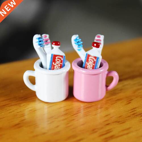 1/6 1/12 dollhouse miniature mini cup toothpaste toothbrush