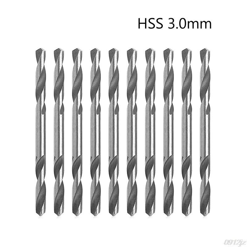 10Pcs/Set 3mm HSS Double Ended Spiral Torsion Drill Tools Dr