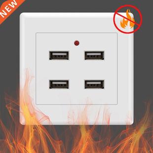 2/4 Ports USB Electrical Socket Wall Mounting Charger Statio